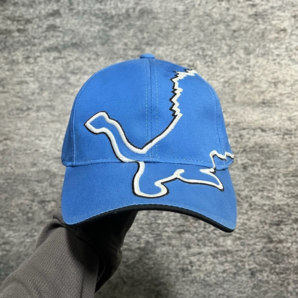 Detroit Lions Reebok NFL Hat Blue Big Logo‎ Vintage 2000s Adjustable Cap
